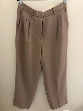 Aritzia the effortless trouser High-Rise Pleated Trousers in Taupe